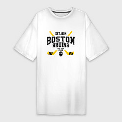 Футболка женская-платье Бостон Брюинз, цвет: белый