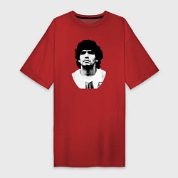 Футболка женская-платье Диего Марадона, цвет: красный