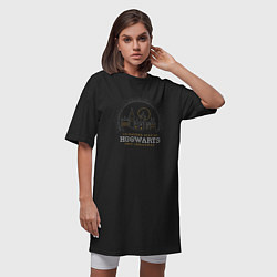 Футболка женская-платье Хогвартс, цвет: черный — фото 2