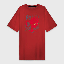 Футболка женская-платье Samurai 77 V 2, цвет: красный