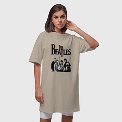 Футболка женская-платье The Beatles, цвет: миндальный — фото 2