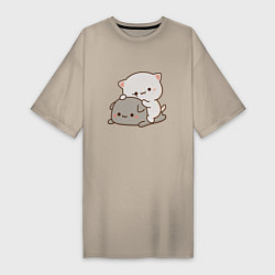Женская футболка-платье Милые котики
