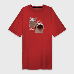 Женская футболка-платье Cat Pop - Мем