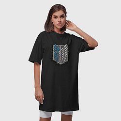 Футболка женская-платье Атака Титанов, цвет: черный — фото 2