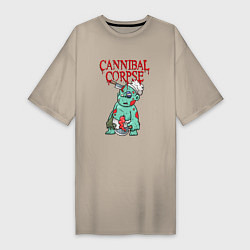 Футболка женская-платье Cannibal Corpse Труп Каннибала Z, цвет: миндальный