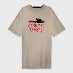 Футболка женская-платье Cannibal Corpse Труп Каннибала Z, цвет: миндальный