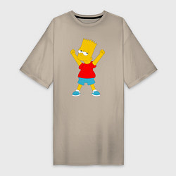Женская футболка-платье Барт Симпсон
