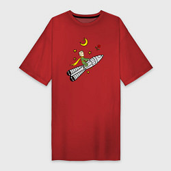 Женская футболка-платье Маленький принц на ракете