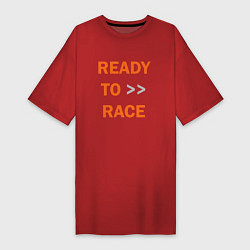 Футболка женская-платье KTM READY TO RACE спина Z, цвет: красный