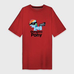 Футболка женская-платье Gangsta pony, цвет: красный