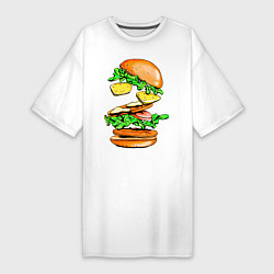 Футболка женская-платье King Burger, цвет: белый