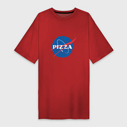 Футболка женская-платье NASA Pizza, цвет: красный