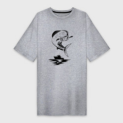 Женская футболка-платье Рыбалка