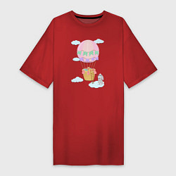 Женская футболка-платье Кролик и воздушный шар