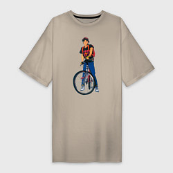 Женская футболка-платье Golden boy со своим велосипедом