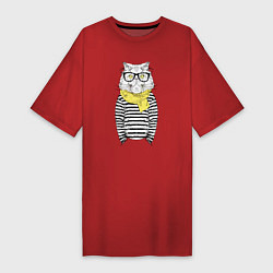 Женская футболка-платье Hipster Cat