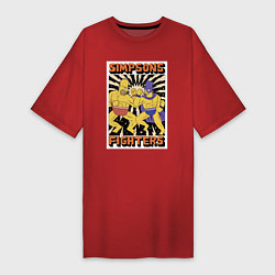 Женская футболка-платье Simpsons fighters