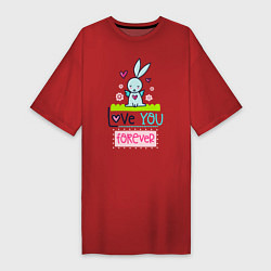 Женская футболка-платье Любящий заяц