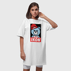Футболка женская-платье IKON YG Bear Dope, цвет: белый — фото 2