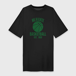 Футболка женская-платье Milwaukee Basket, цвет: черный