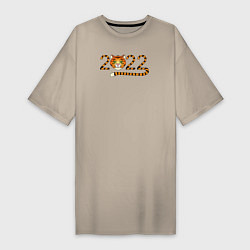 Женская футболка-платье Год Тигра 2022 с мордочкой