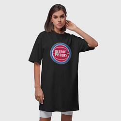 Футболка женская-платье Detroit pistons, цвет: черный — фото 2