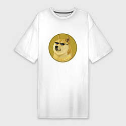 Женская футболка-платье Dogecoin