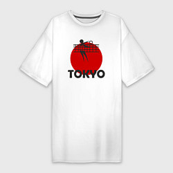 Женская футболка-платье Волейбол - Токио