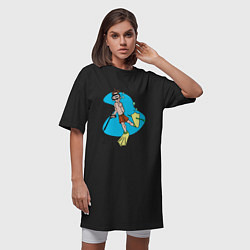 Футболка женская-платье Подводный охотник, цвет: черный — фото 2