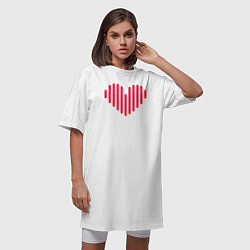 Футболка женская-платье Минималистичное сердце, цвет: белый — фото 2