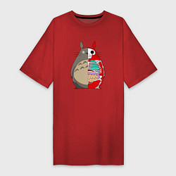 Футболка женская-платье Totoro Inside, цвет: красный