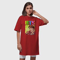 Футболка женская-платье BTS БТС Z, цвет: красный — фото 2