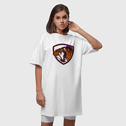 Футболка женская-платье Тигр Убийца, цвет: белый — фото 2