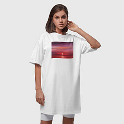 Футболка женская-платье Сочный закат на море, цвет: белый — фото 2