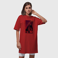Футболка женская-платье ЕВАНГЕЛИОН РОБОТ EVANGELION ROBOT, цвет: красный — фото 2