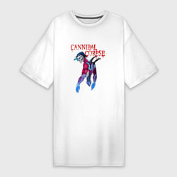 Женская футболка-платье Cannibal Corpse Череп с позвоночником