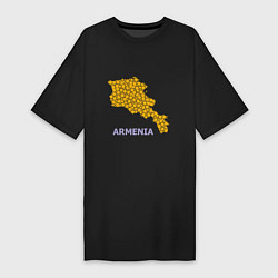 Футболка женская-платье Golden Armenia, цвет: черный