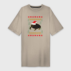 Женская футболка-платье Рождественский свитер Жаба