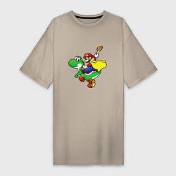Футболка женская-платье Yoshi&Mario, цвет: миндальный