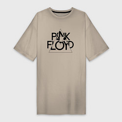 Футболка женская-платье PINK FLOYD LOGO ПИНК ФЛОЙД, цвет: миндальный