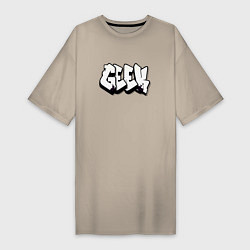 Женская футболка-платье Geek graffiti