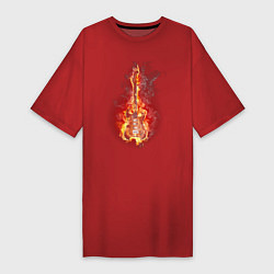 Женская футболка-платье Burning guitar