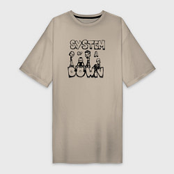 Женская футболка-платье Карикатура на группу System of a Down