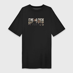 Футболка женская-платье Шерлок 2027, цвет: черный