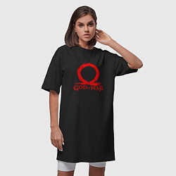 Футболка женская-платье GOD OF WAR RED LOGO RAGNAROK, цвет: черный — фото 2