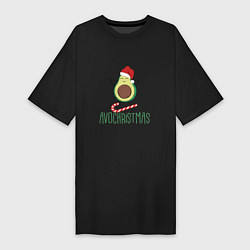 Футболка женская-платье AVOCHRISTMAS AVOCADO, цвет: черный