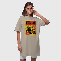 Футболка женская-платье Metallica - Iowa speedway playbill, цвет: миндальный — фото 2