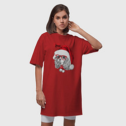 Футболка женская-платье Happy Christmas: американский кокер спаниель, цвет: красный — фото 2