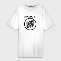 Футболка женская-платье Buick Black and White Logo, цвет: белый