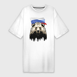 Женская футболка-платье Русский спокойный хозяин леса